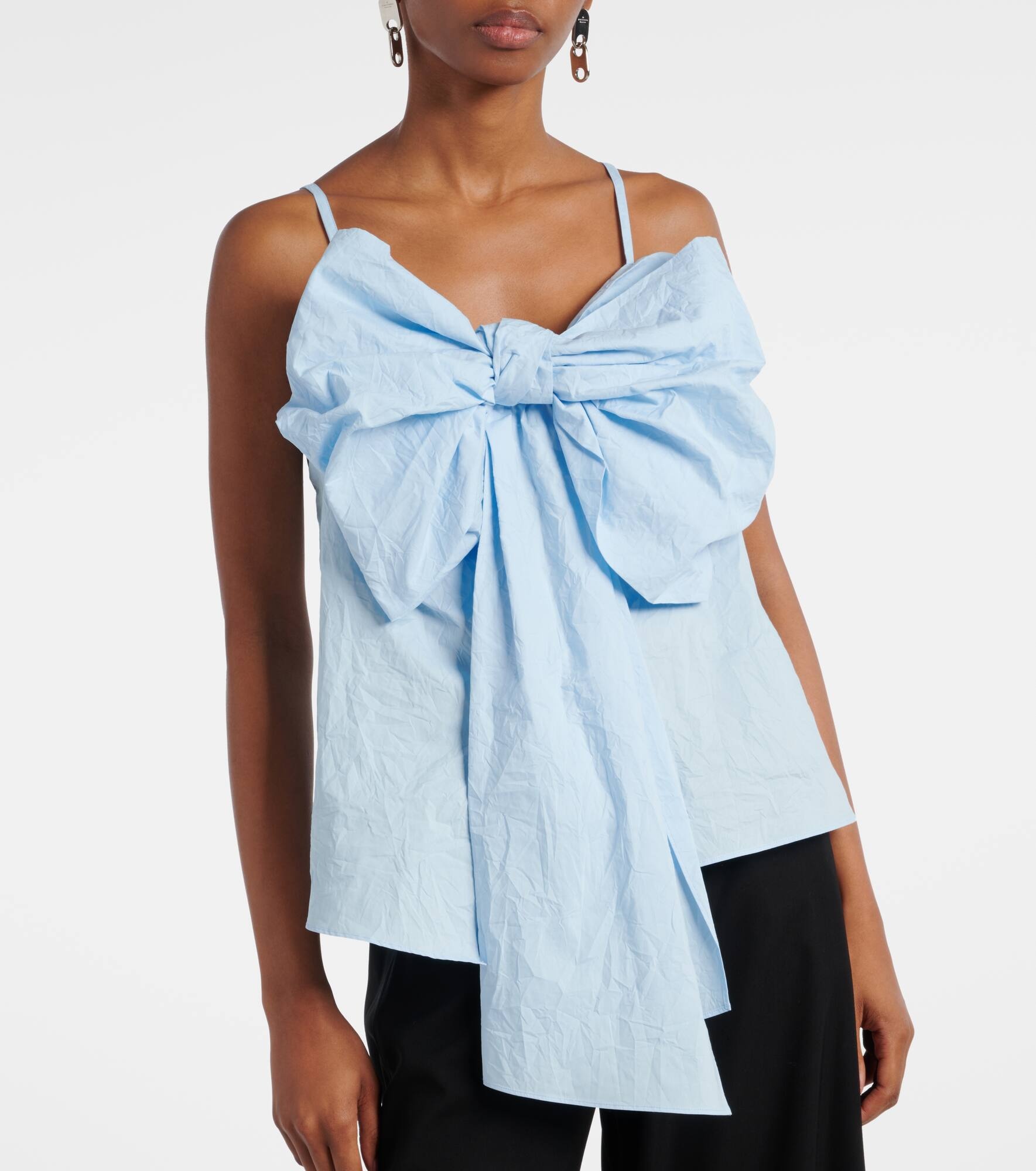 Bow-detail cotton top - 5