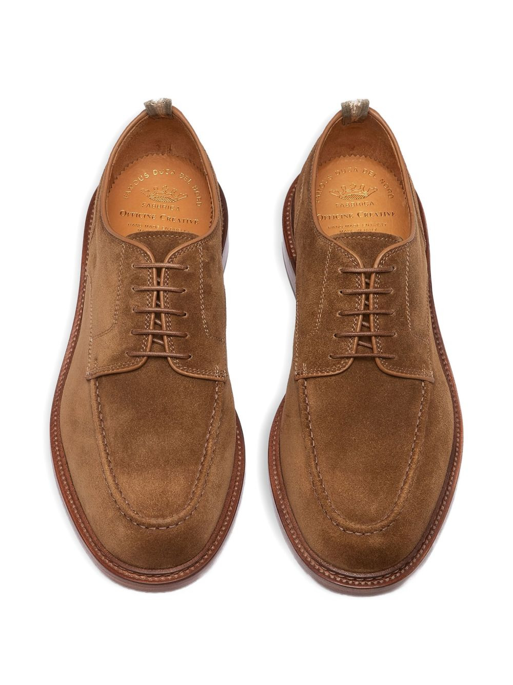 suede-leather lace-up derby shoes - 3