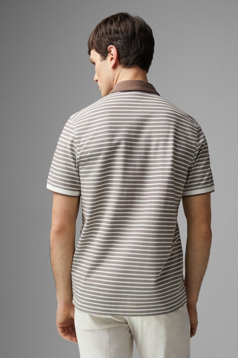 Timo Polo shirt in Brown/White - 3