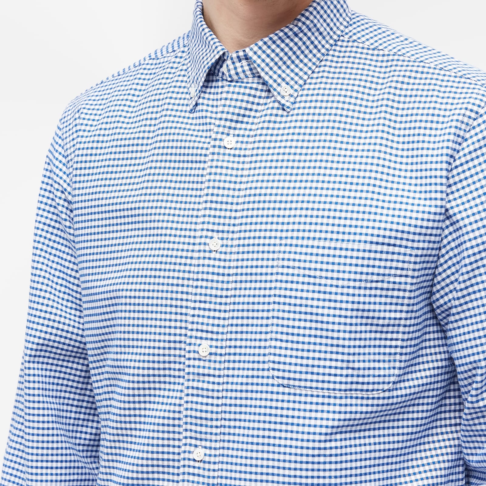 Beams Plus Button Down Gingham Oxford Shirt - 5