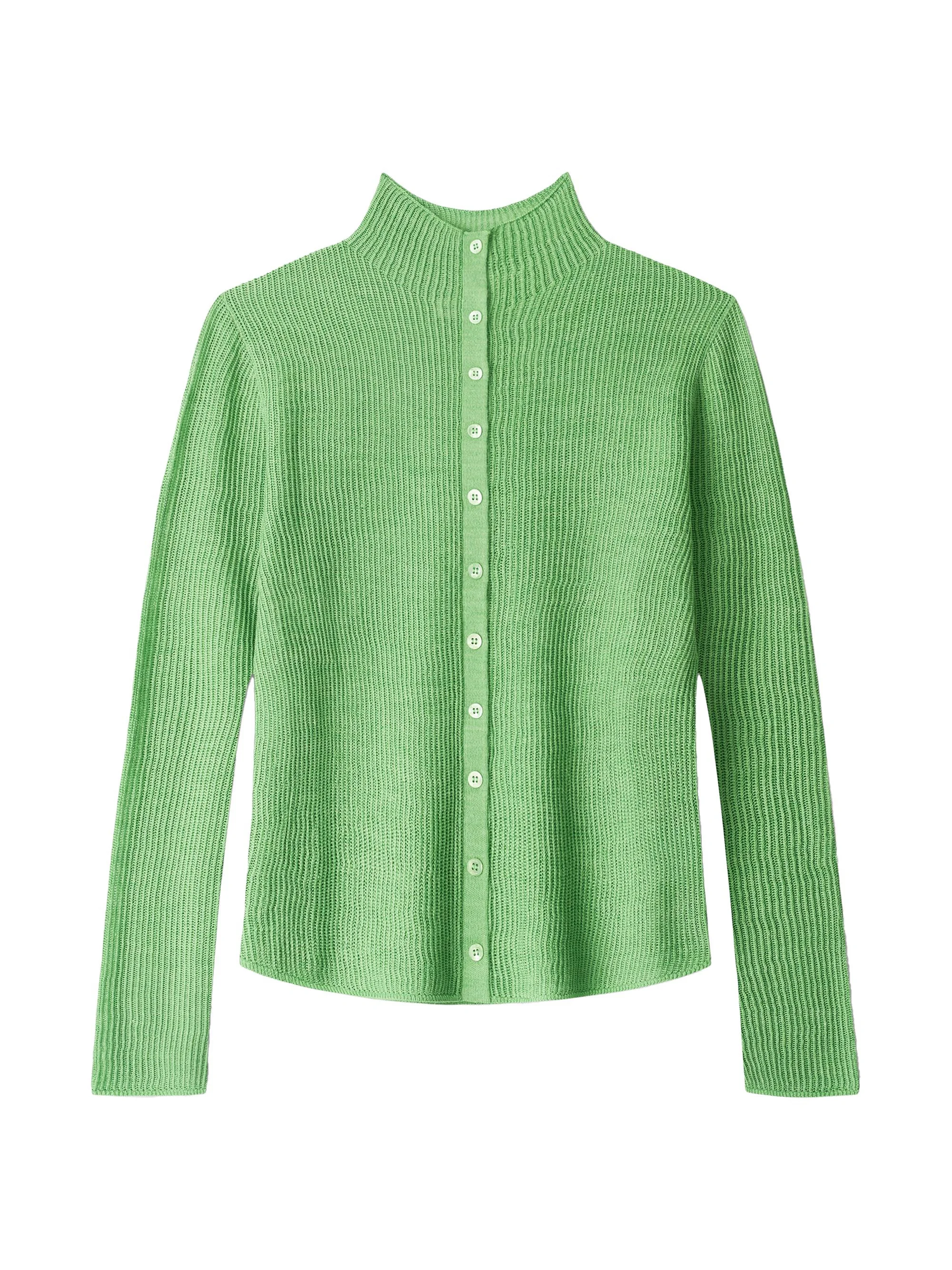 Women's Marianne Rib-Knit Wool-Blend Sweater - Leaf - 1