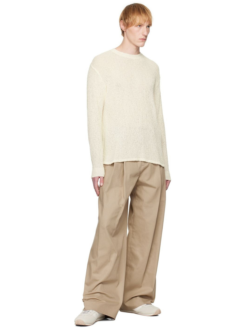 YOKE Off-White Cotton Sheer Sweater outlook