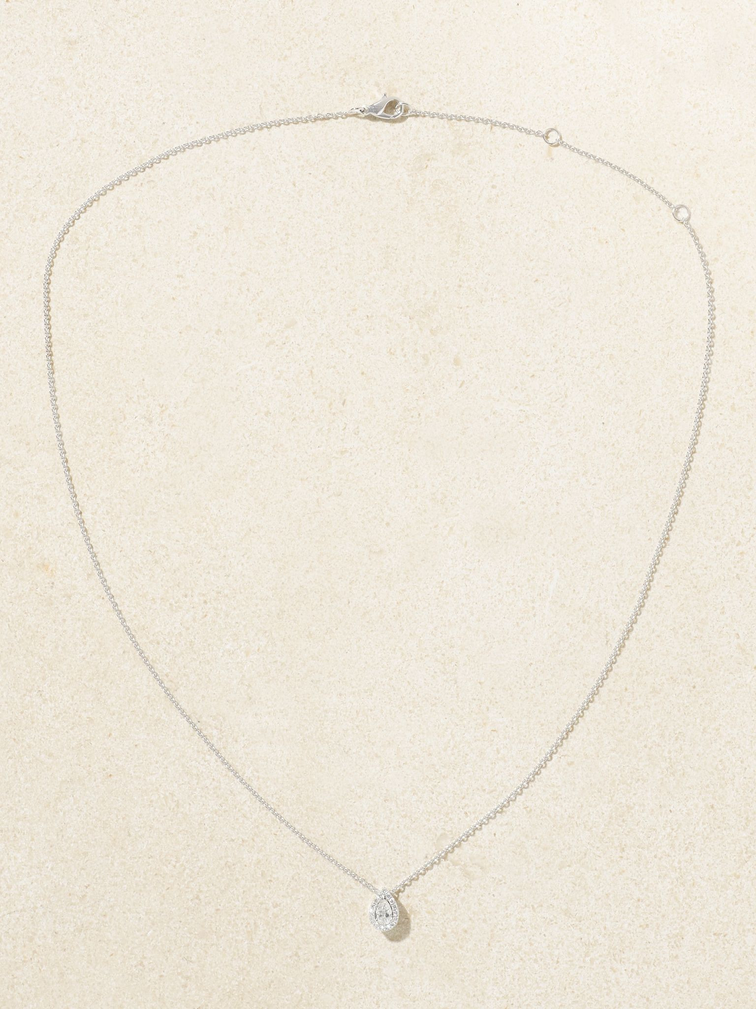 Aura 18-karat white gold diamond necklace Silver - 4