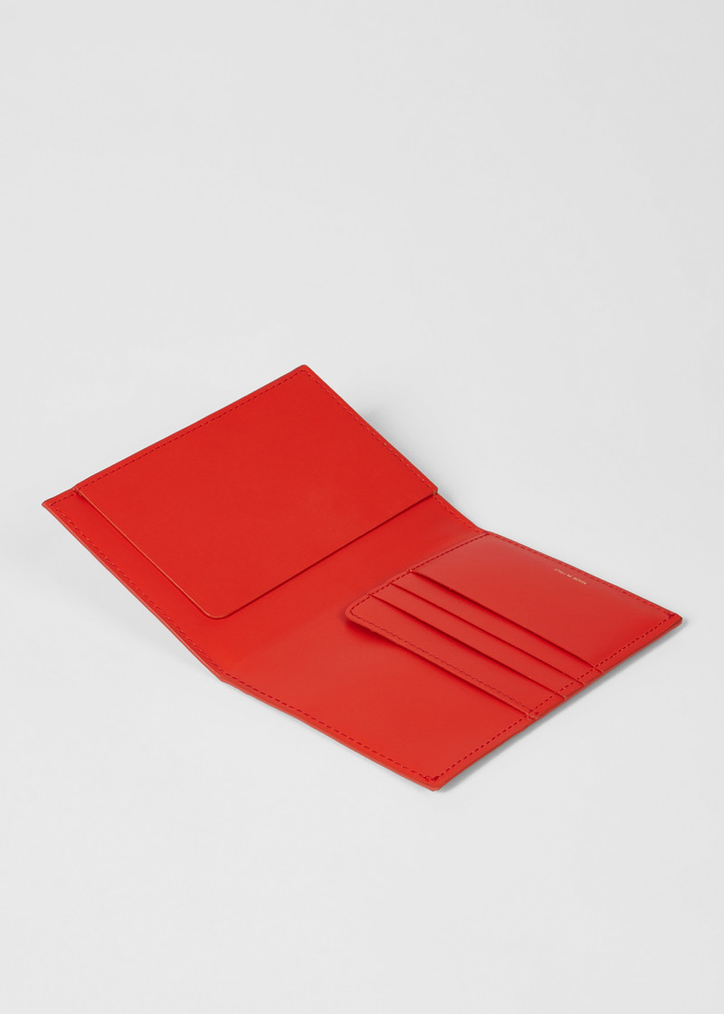 Orange Leather 'Signature Stripe' Trim Passport Holder 3