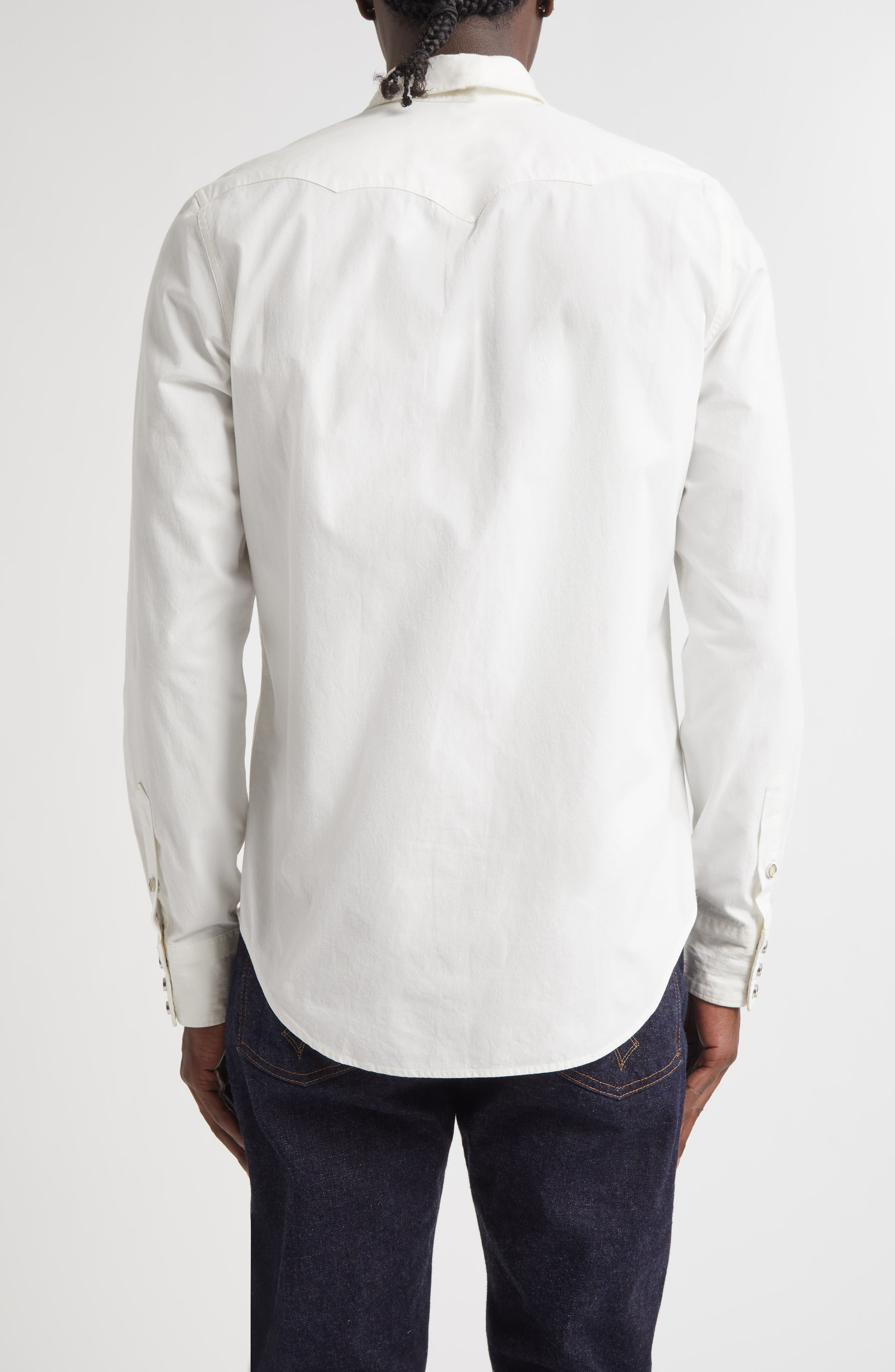 Slim Fit Poplin Snap-Up Western Shirt - 2