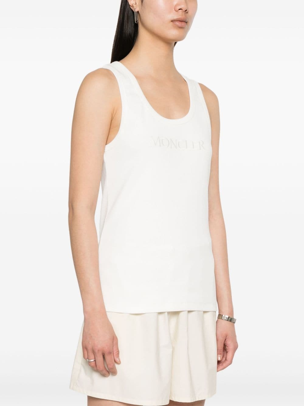 logo-embroidered tank top - 3