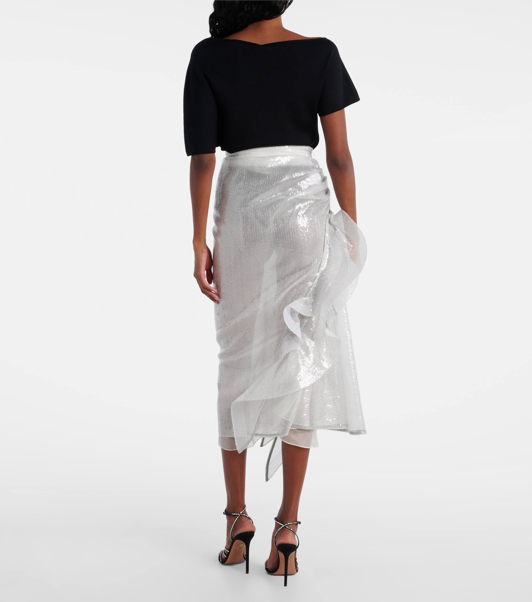 Hymn ruffled sequined midi skirt - 3