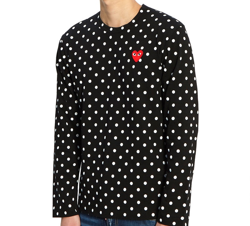 COMME des GARCONS PLAY Polka Dot Long Sleeves Tee 'Black White' AZ-T166-051-1 - 4