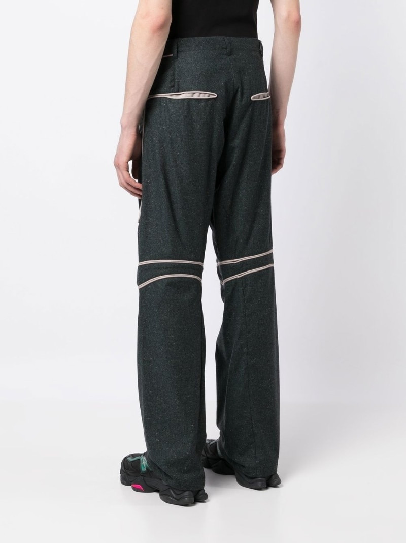 contrast lining straight-leg pants 4