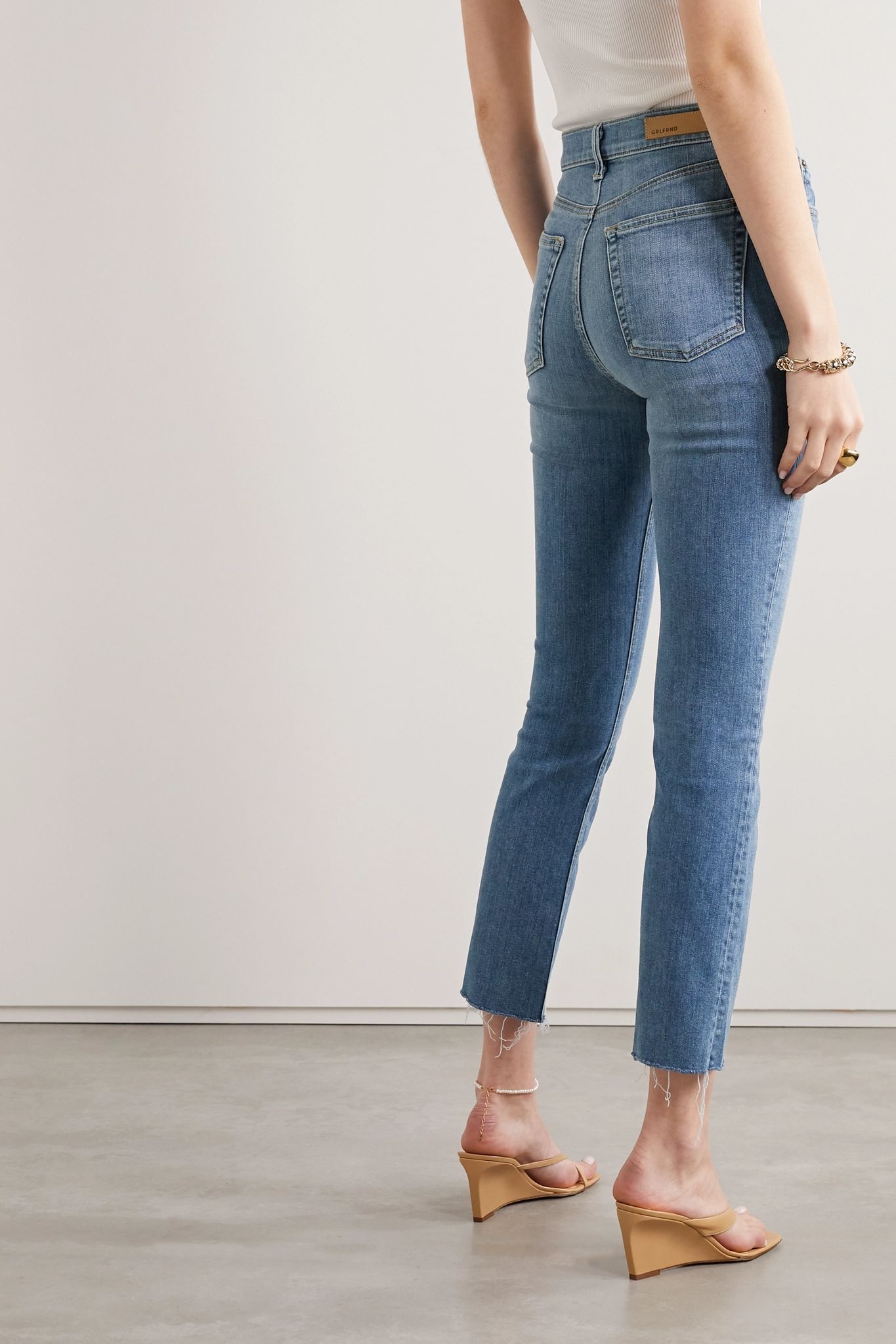 Reed frayed cropped high-rise slim-fit jeans - 4