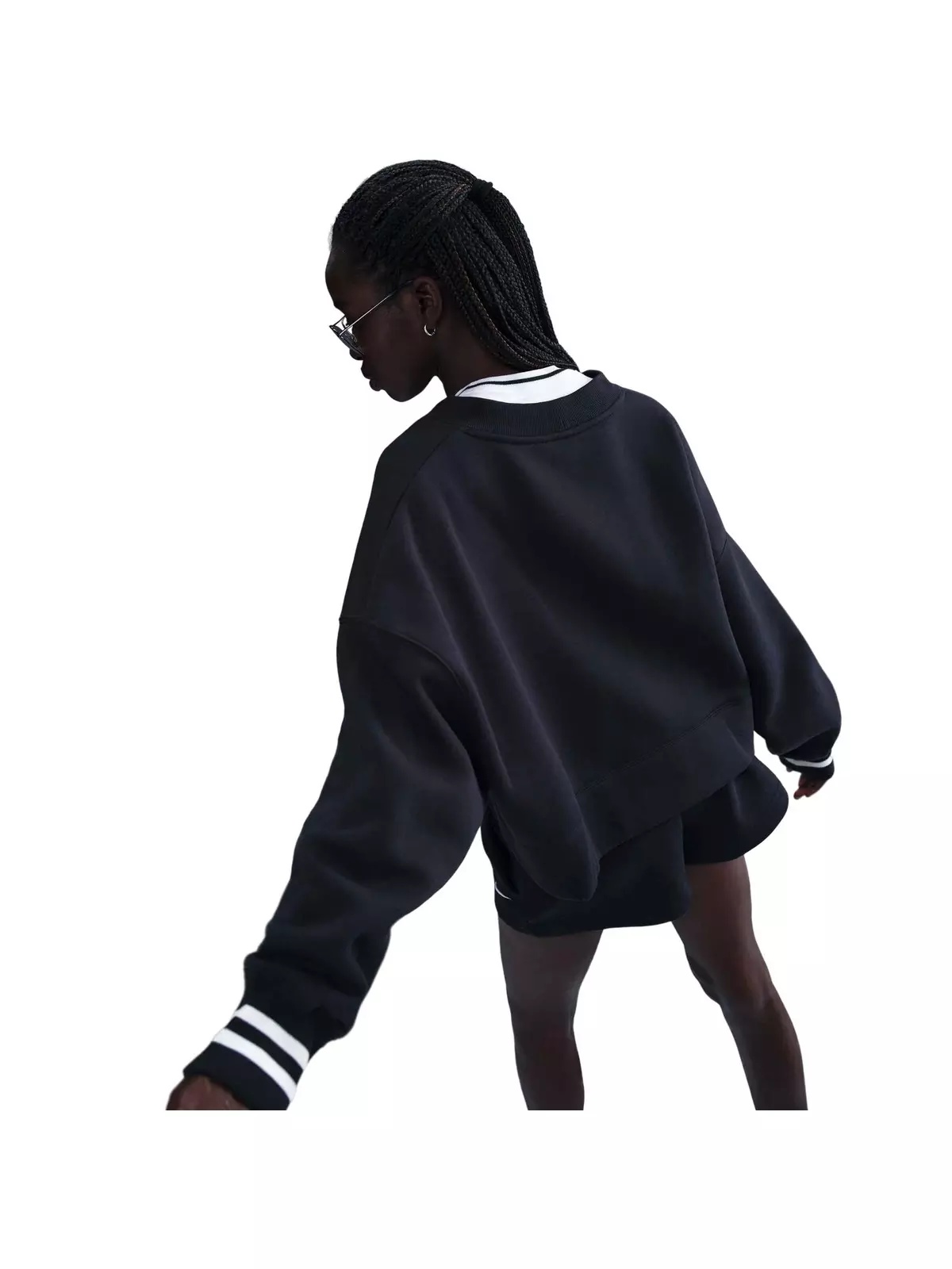 Women's Sportswear Phoenix Fleece Over-Oversized Graphic Cardigan-Black - 2