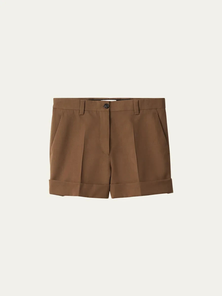 Logo Gabardine Low-Waist Bermuda Shorts - 1