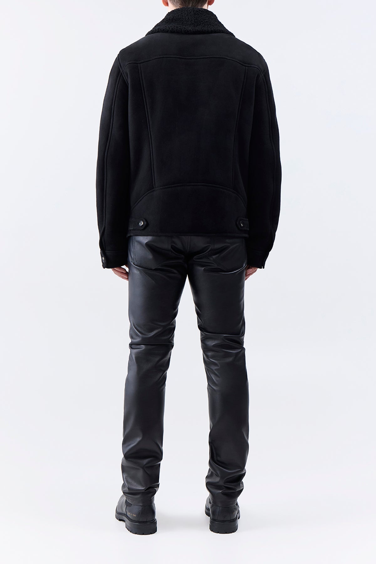 Pilot Jacket in Black Shearling - 5