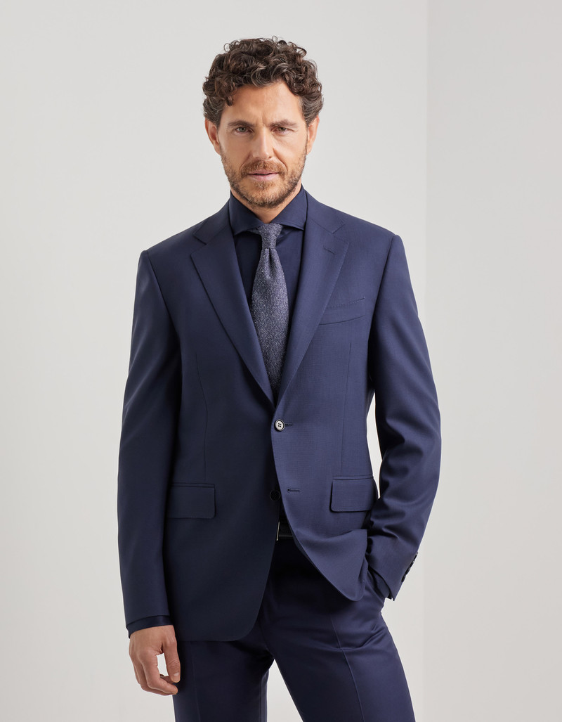 LIGHT BLUE AND BLUE SILK AND CASHMERE REGULAR-FIT OVERCHECK JACKET 57