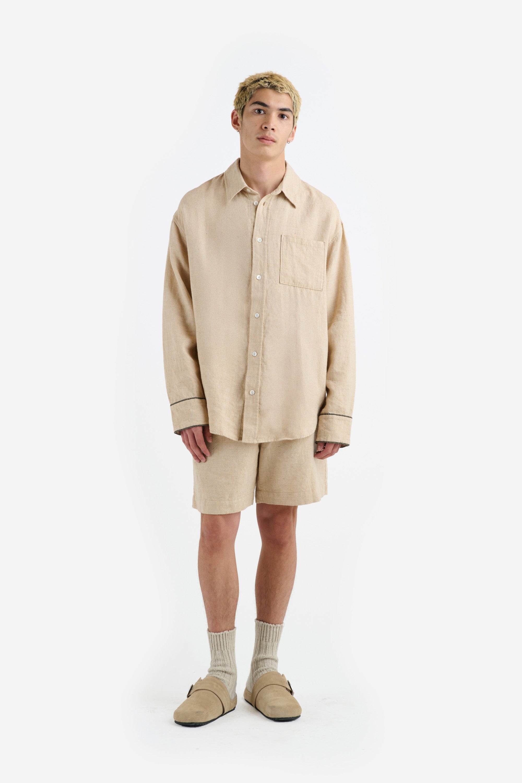 CHAMBRAY BUTTON-UP SHIRT - 2
