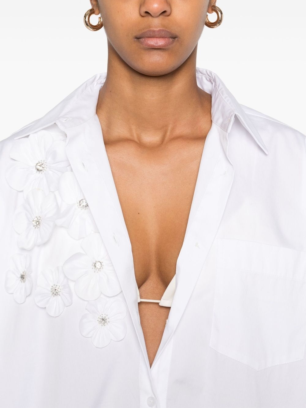 floral-appliqué shirt - 5