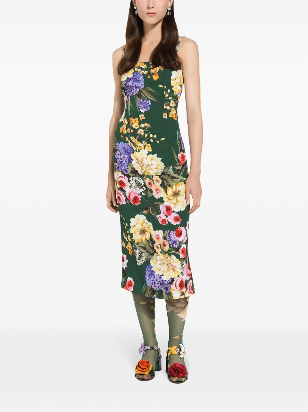 Garden-print midi dress - 3