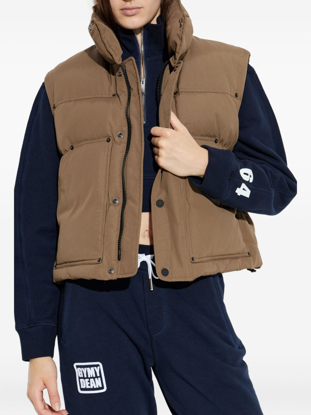press-stud quilted gilet - 3