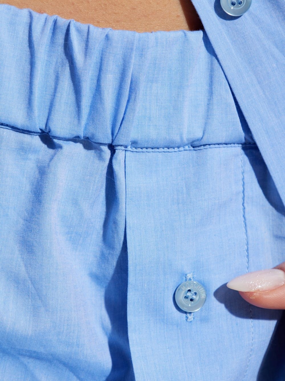 logo-embroidered shirt dress - 5