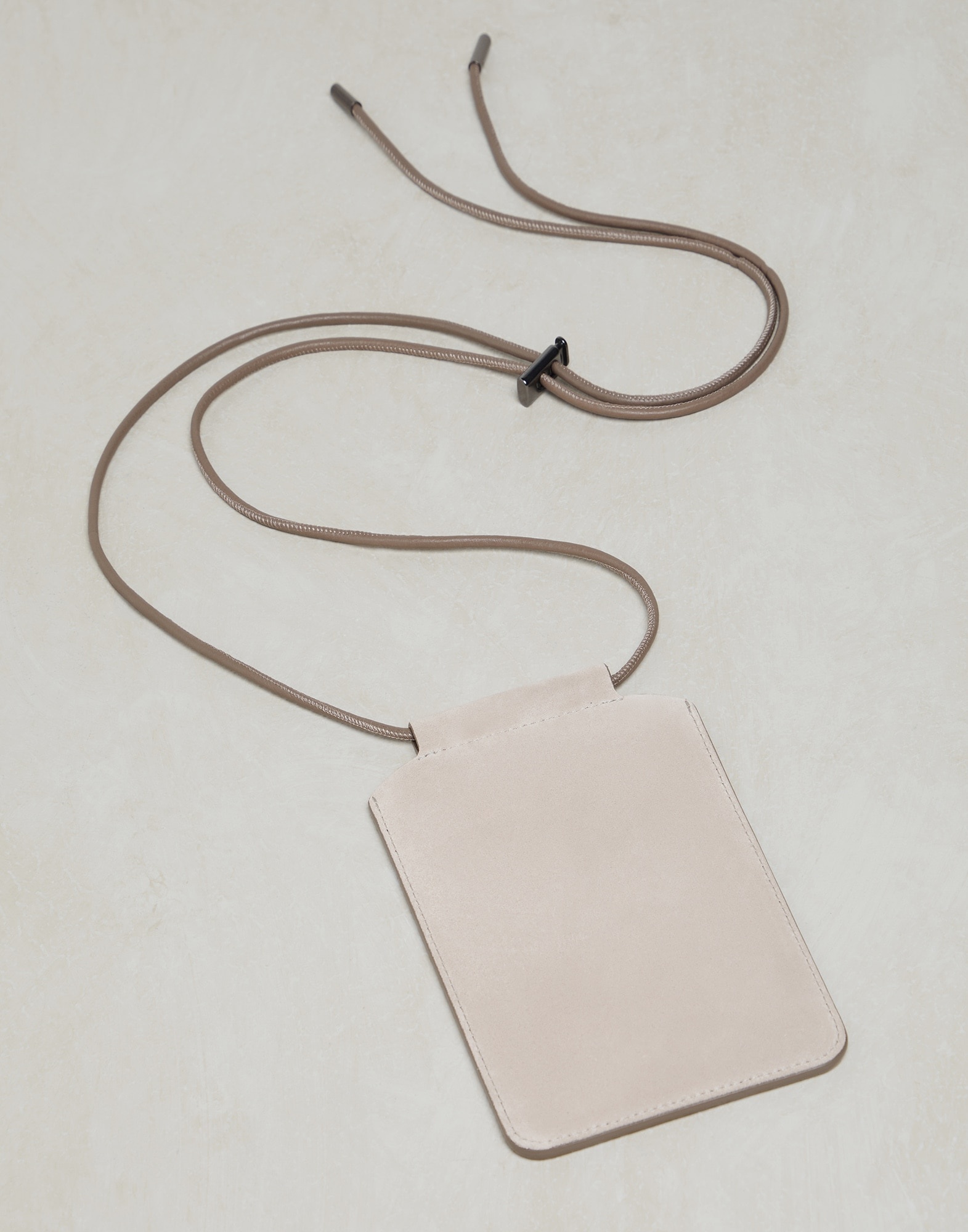 Suede phone bag with shiny trim - 2