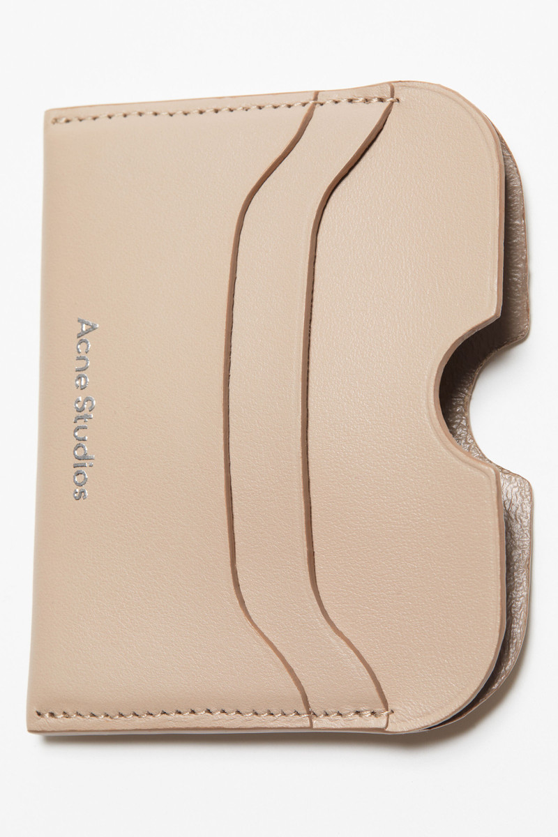 Leather card holder - Taupe beige 6
