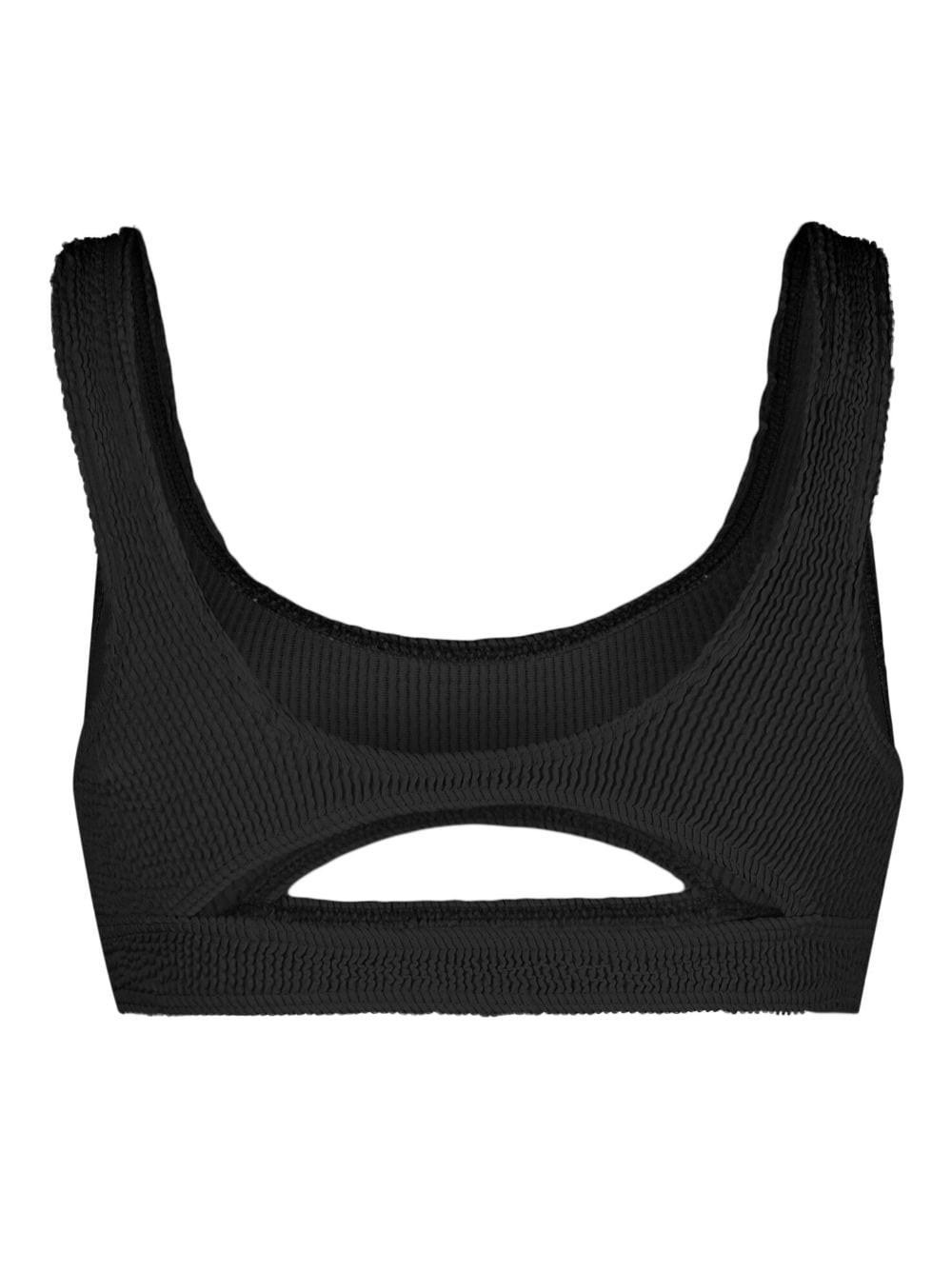 cut-out crinkled bikini top - 2