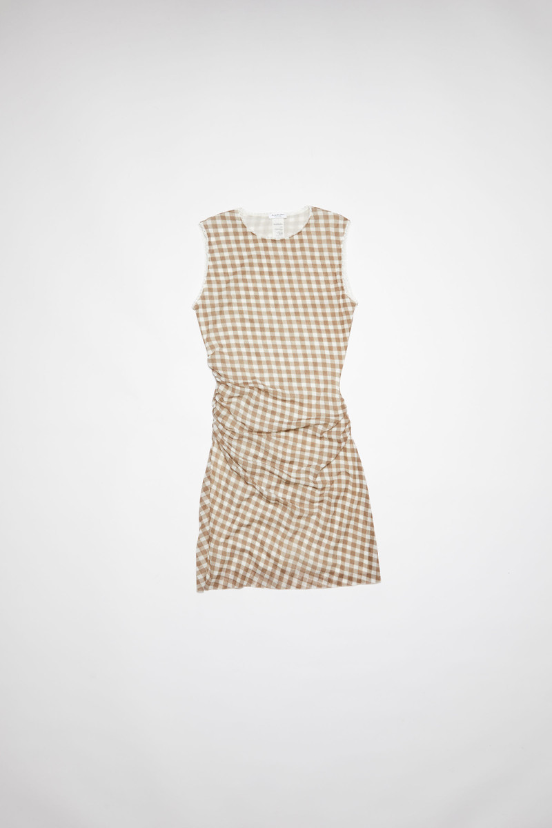 Gingham dress - Cinnamon Brown 1