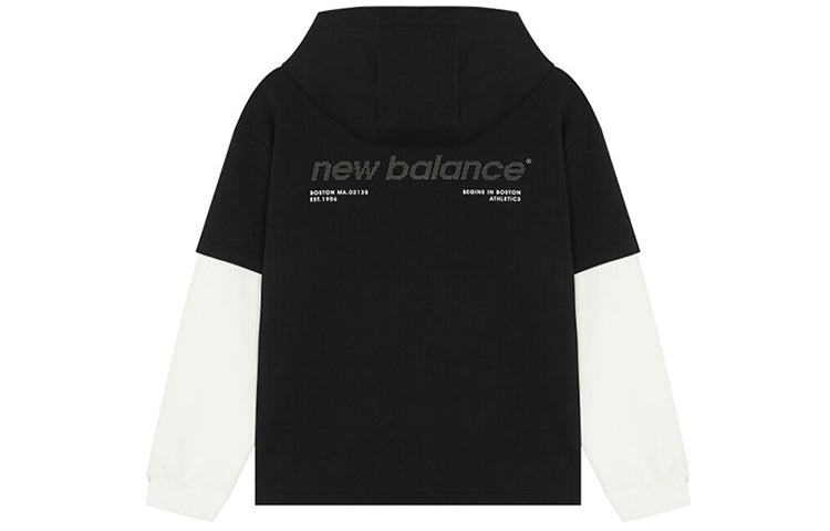 New Balance Logo Hoodie 'Black White' 5CC39543-BK - 2