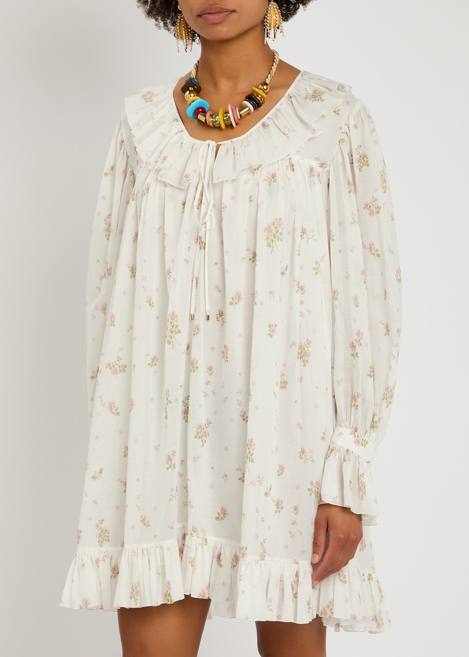 Chloe Floral-print Cotton Mini Dress - 2