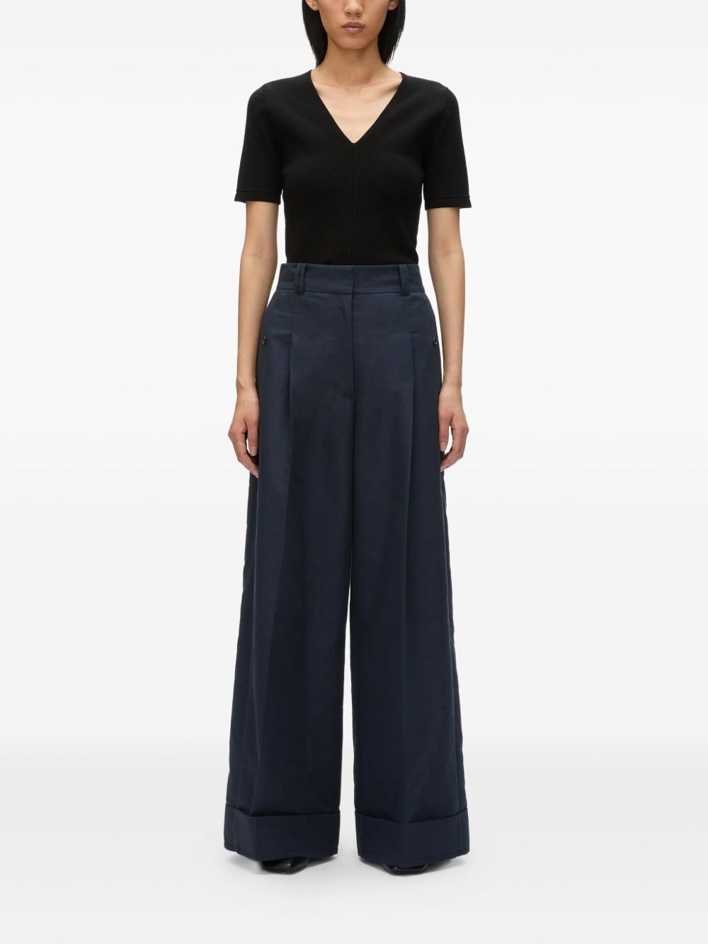 pleated wide-leg trousers - 2