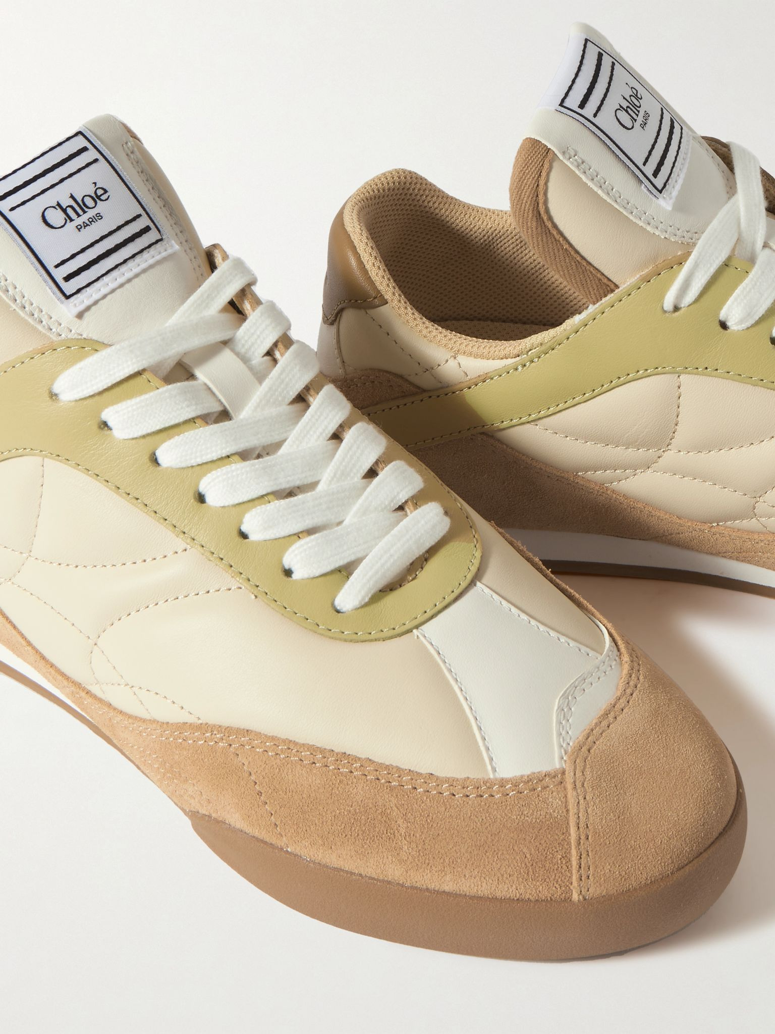 Kick suede and leather sneakers Tan - 4