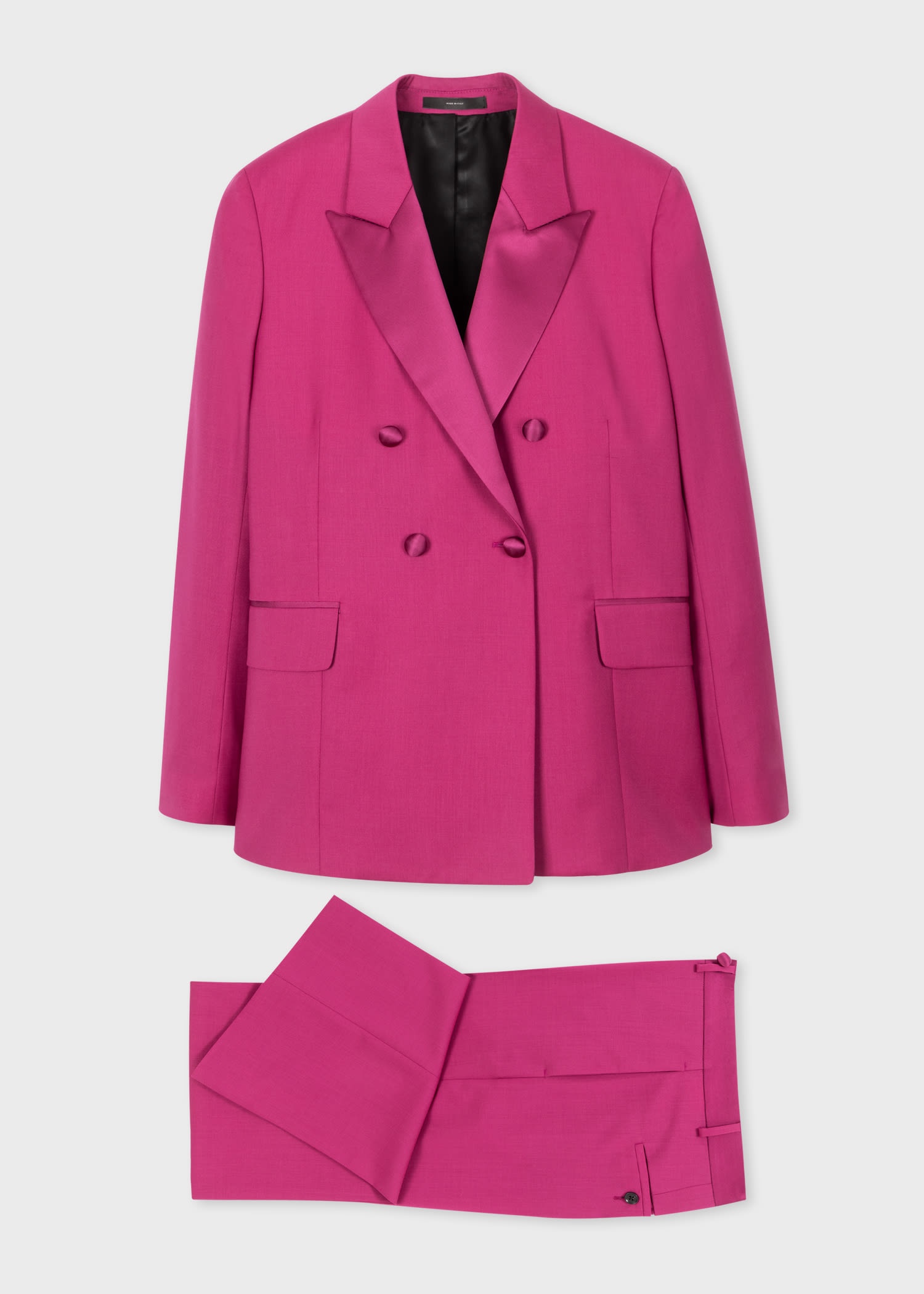 Magenta Wool-Mohair Double Breasted Suit - 1