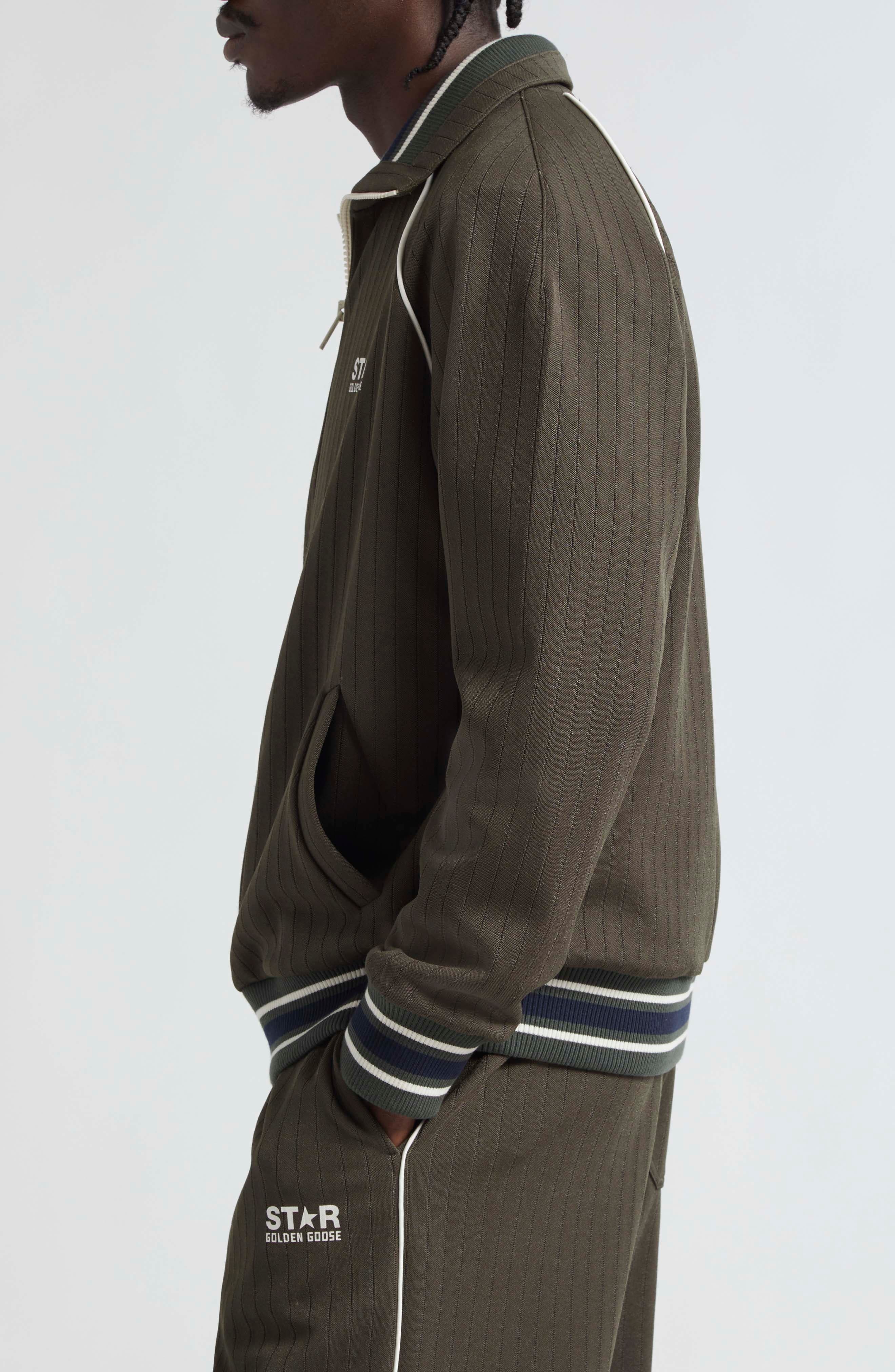 Golden Goose Star Track Jacket in Military Green/Papyrus at Nordstrom - 4