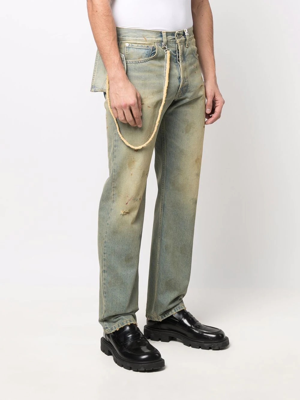 distressed effect jeans - 3