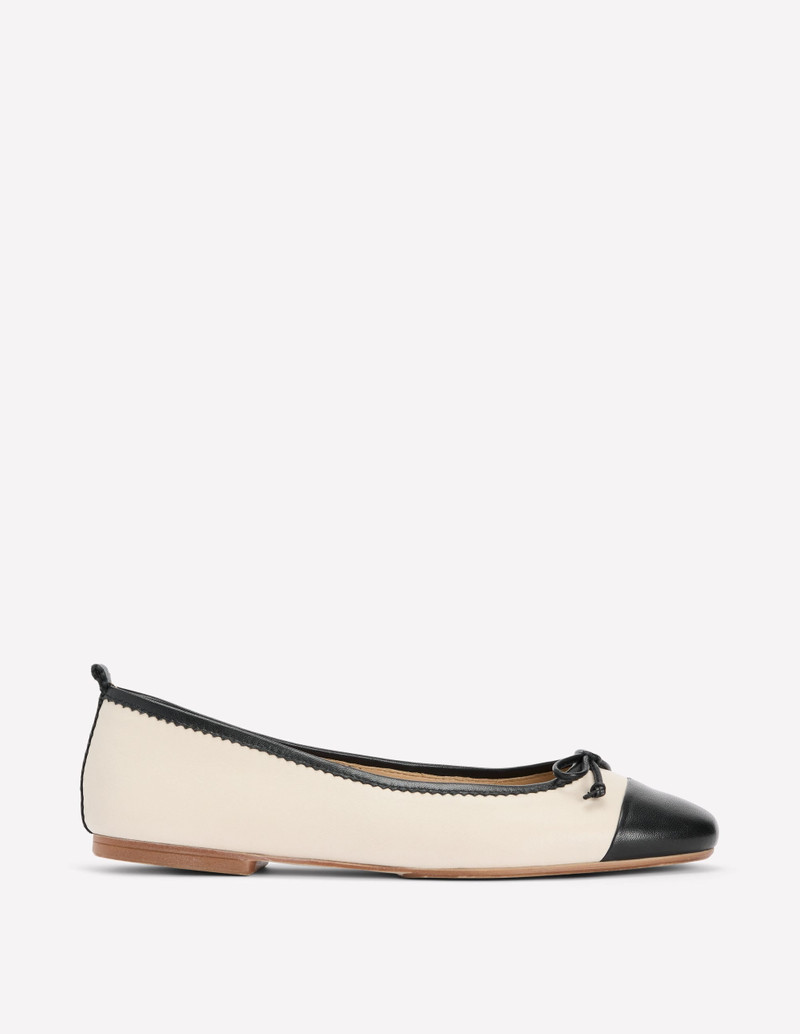 Kitty Flexi Sole Ballet Flats-Ecru/Black 1