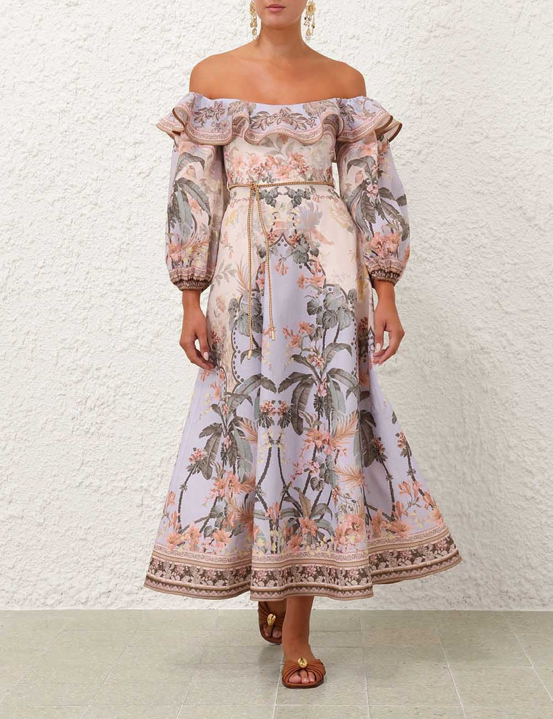 Zimmermann WYLIE OFF-SHOULDER MIDI DRESS outlook
