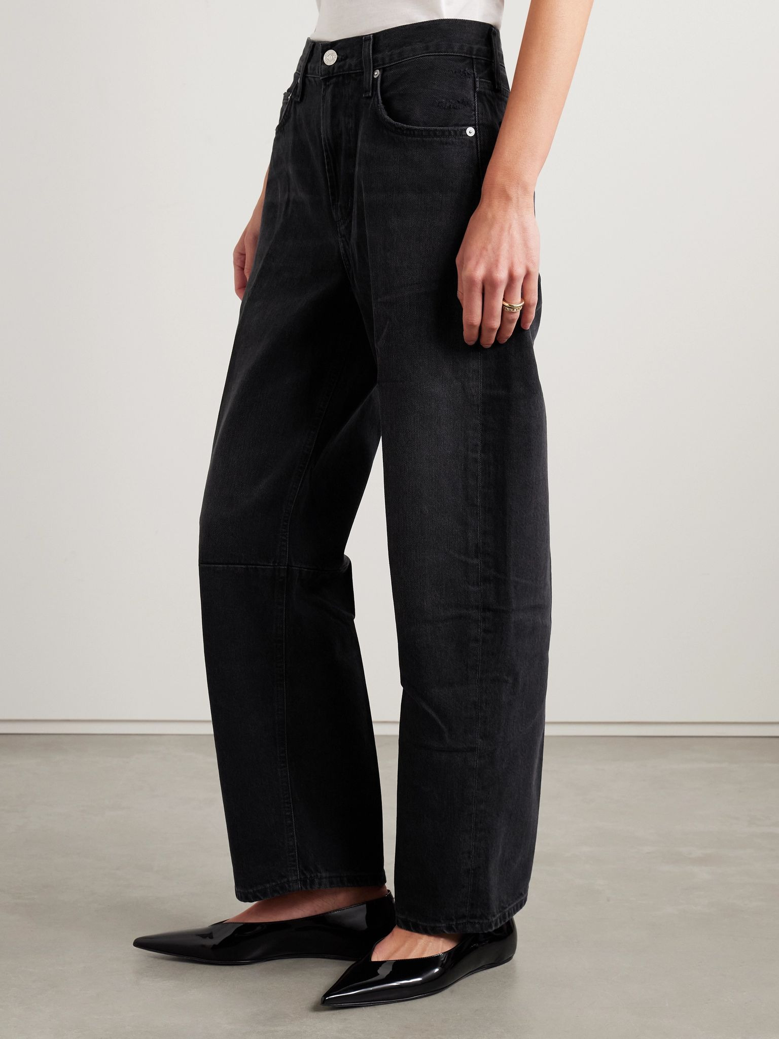 Miro mid-rise barrel-leg jeans Black - 3
