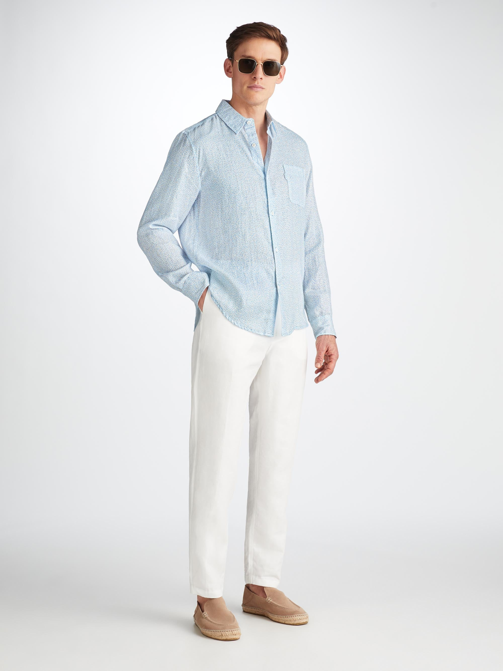 Men's Shirt Milan 24 Linen Blue - 3