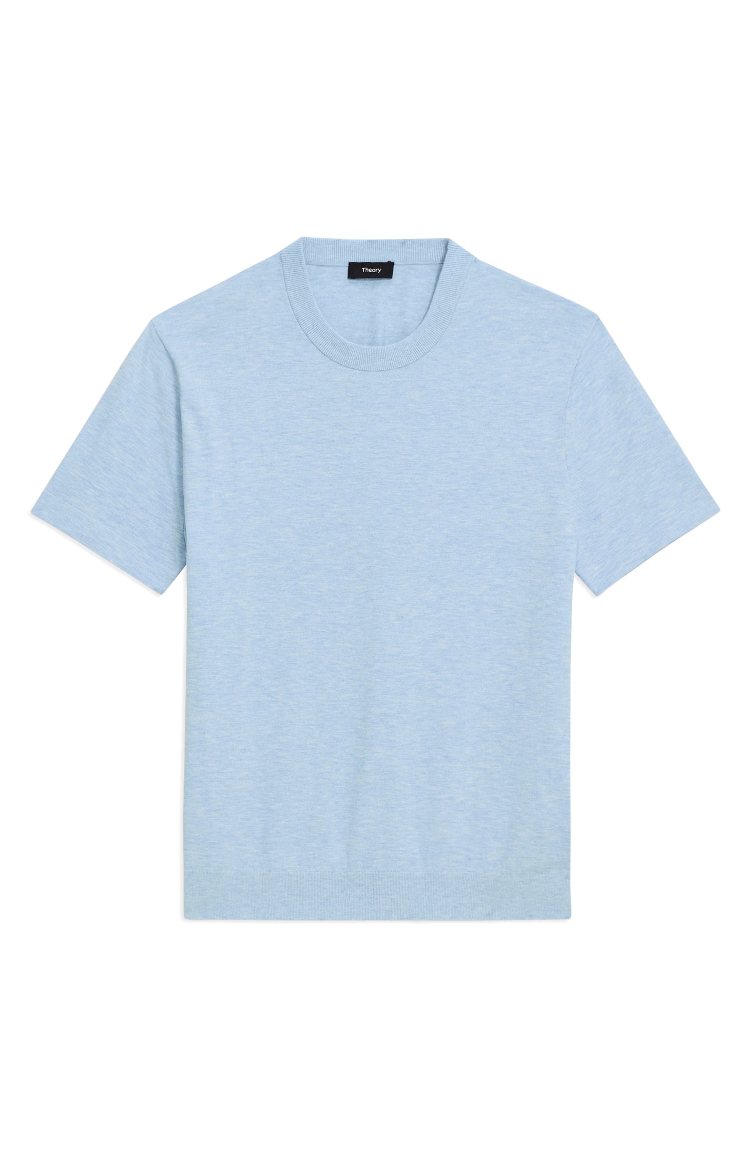 Theory Sarior Short Sleeve Sweater in Skylight Melange at Nordstrom - 4