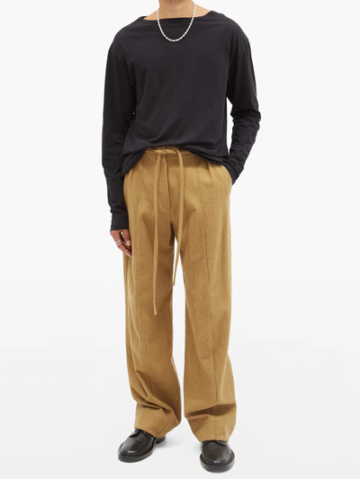 Haider Ackermann Boat-neck cotton-jersey long-sleeved T-shirt outlook