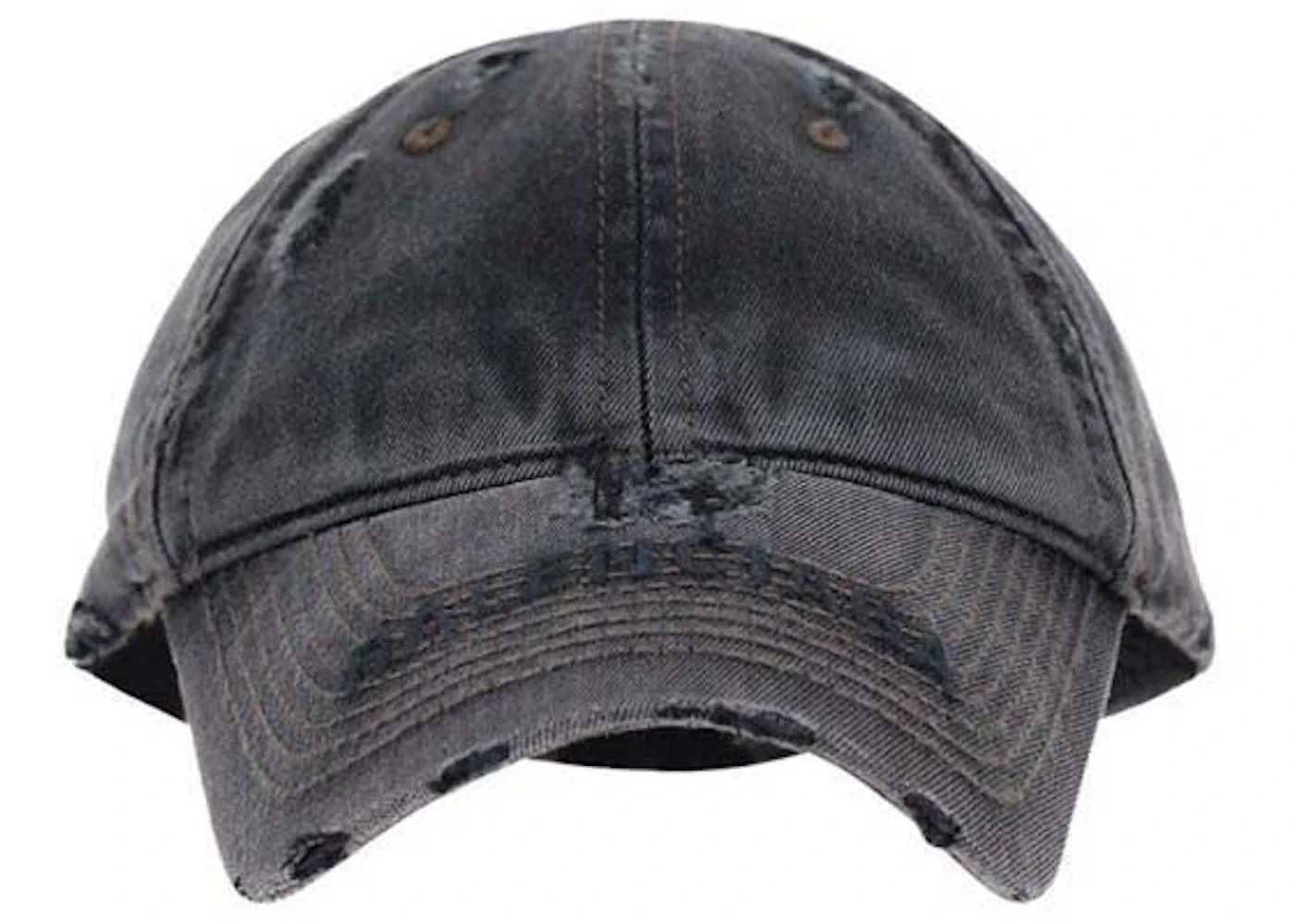 Balenciaga Distressed Denim Cap Charcoal - 1