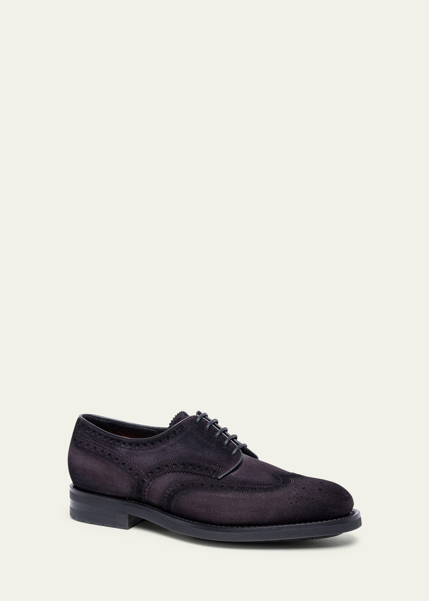 Men's Emil Suede Brogue Wingtip Derby Shoes - 2