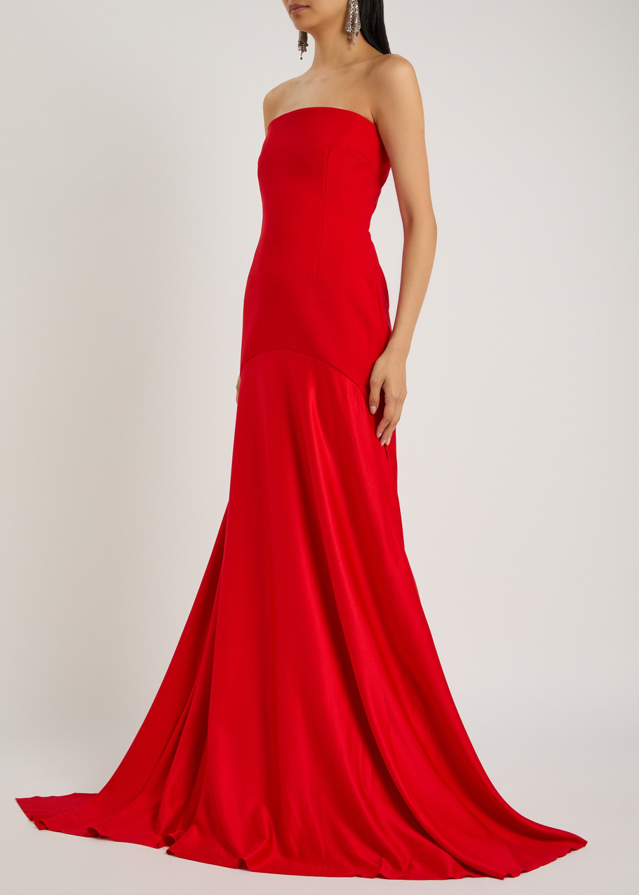 Solace London Alessandra Strapless Satin and Crepe Gown - 2