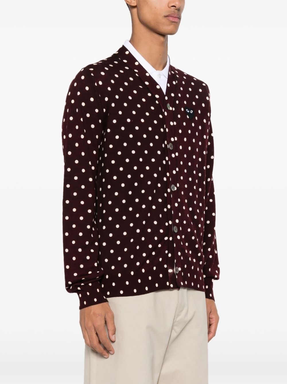 polka-dot wool cardigan - 3
