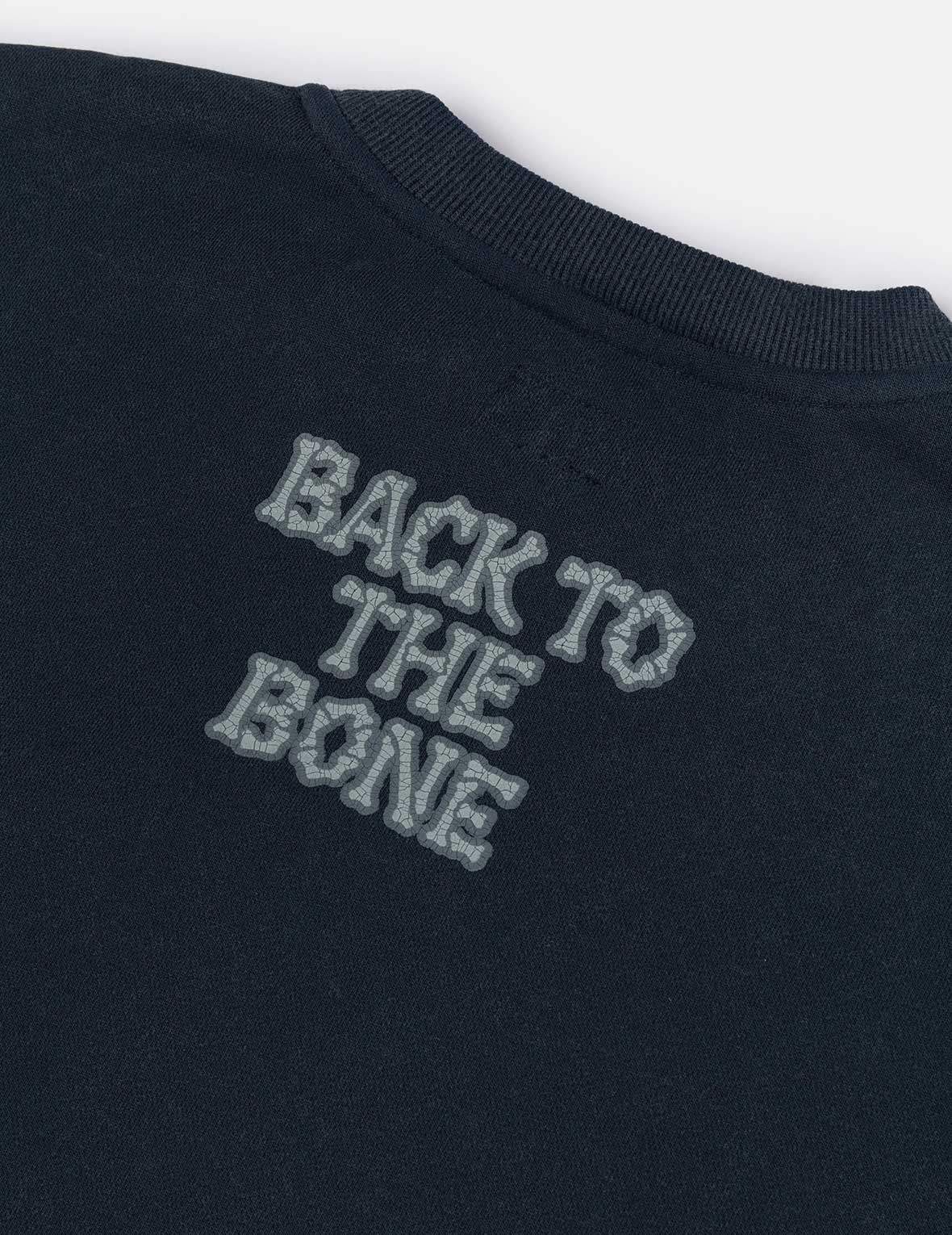 "Back to Bone" and Skull Print Fashion Fit Sweatshirt - 8