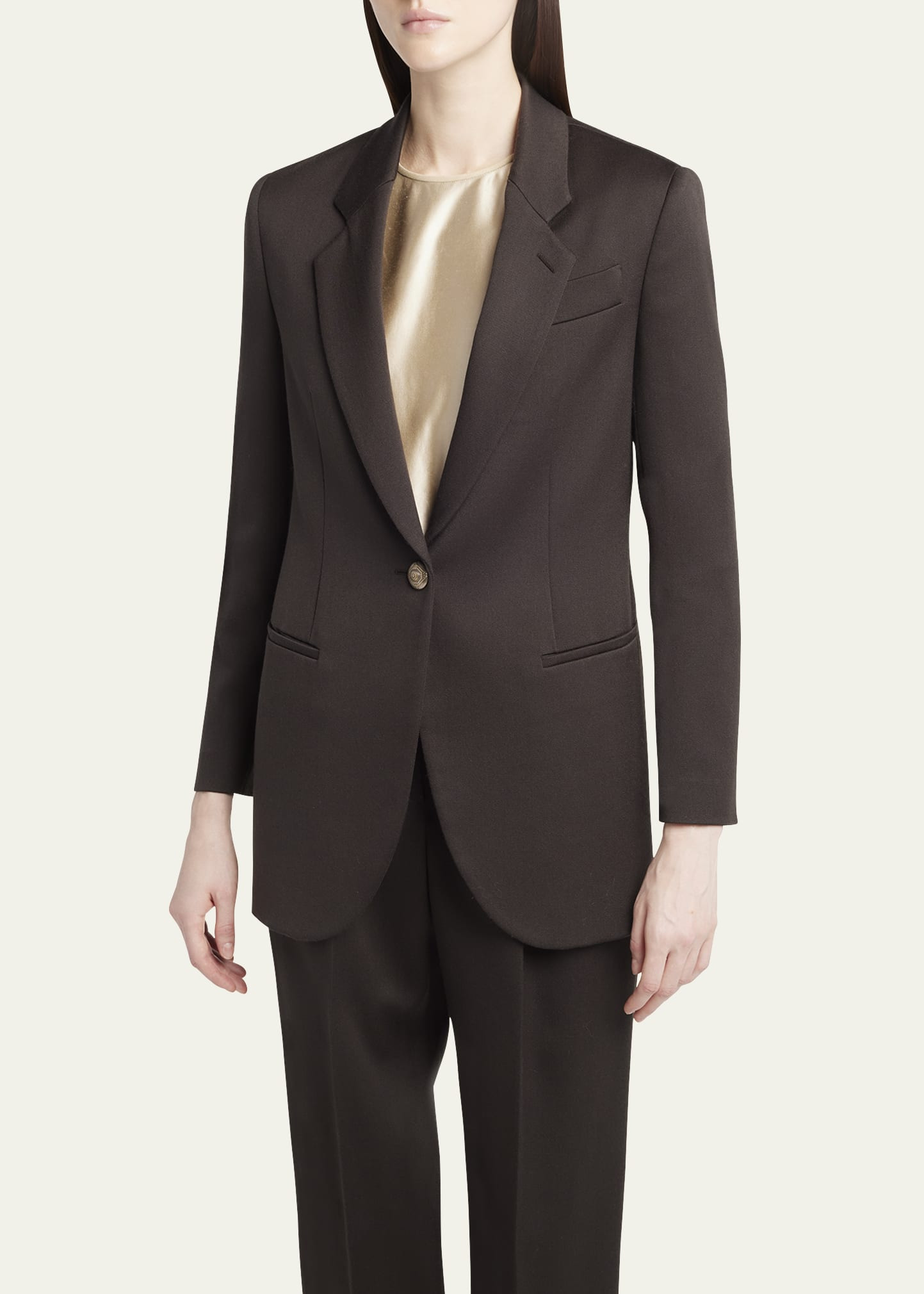 Virgin Wool Single-Breasted Blazer - 4