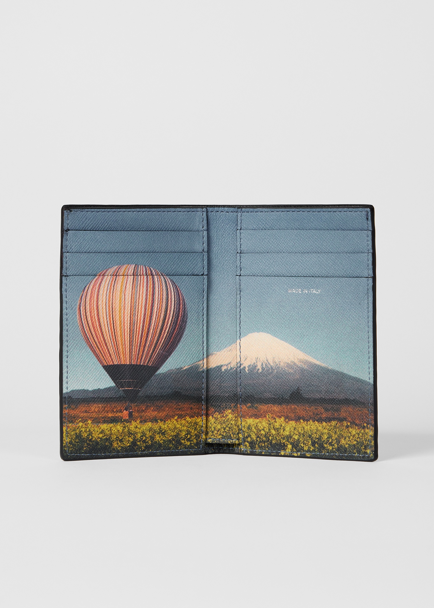 Black 'Signature Stripe Balloon Mount Fuji' Interior Credit Card Wallet - 2