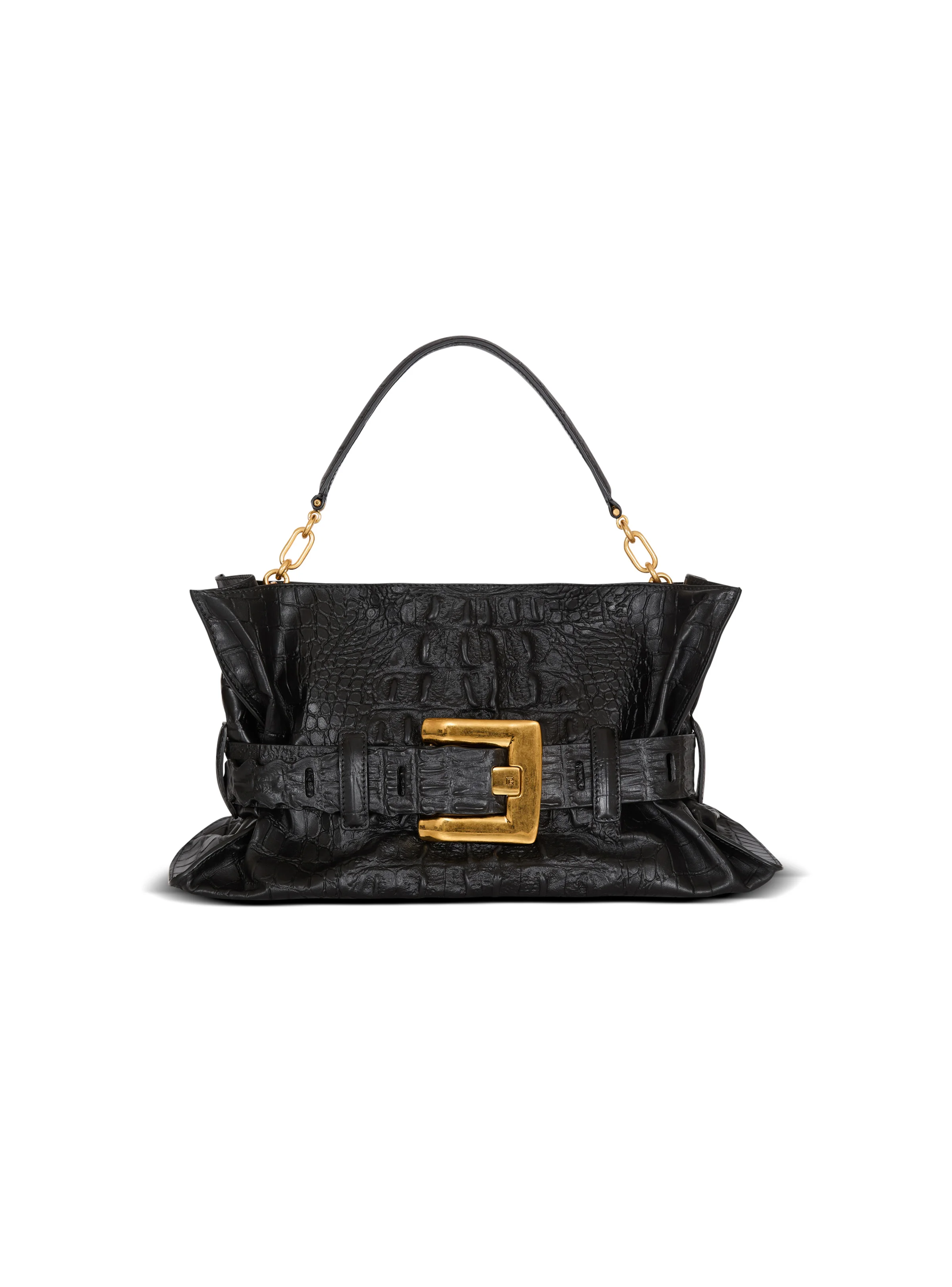 Medium Anthem bag in embossed crocodile-print calfskin - 1