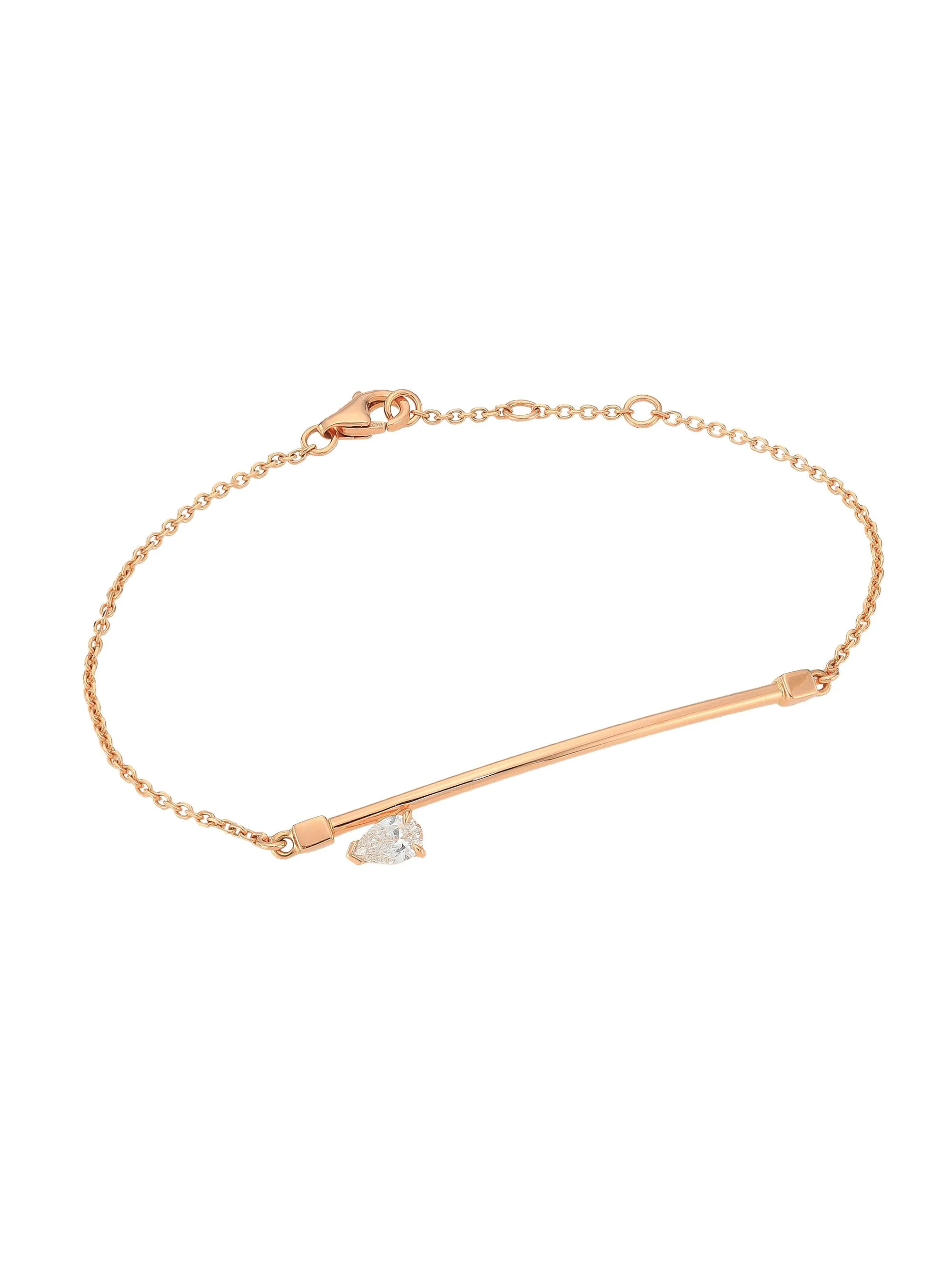 Serti Sur Vide 18K Rose Gold & Diamond Chain Bracelet - 1