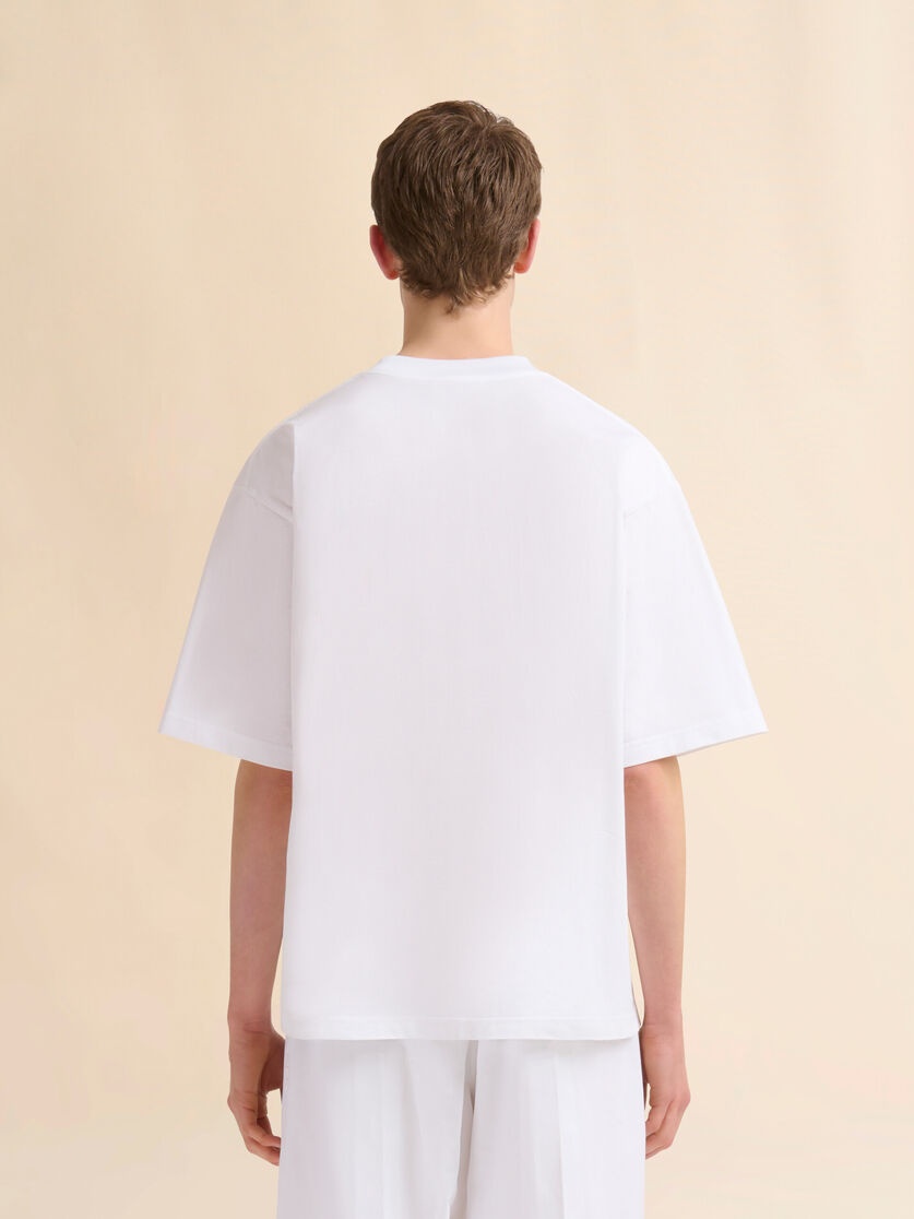 WHITE COTTON T-SHIRT WITH DANTE PRINT - 3